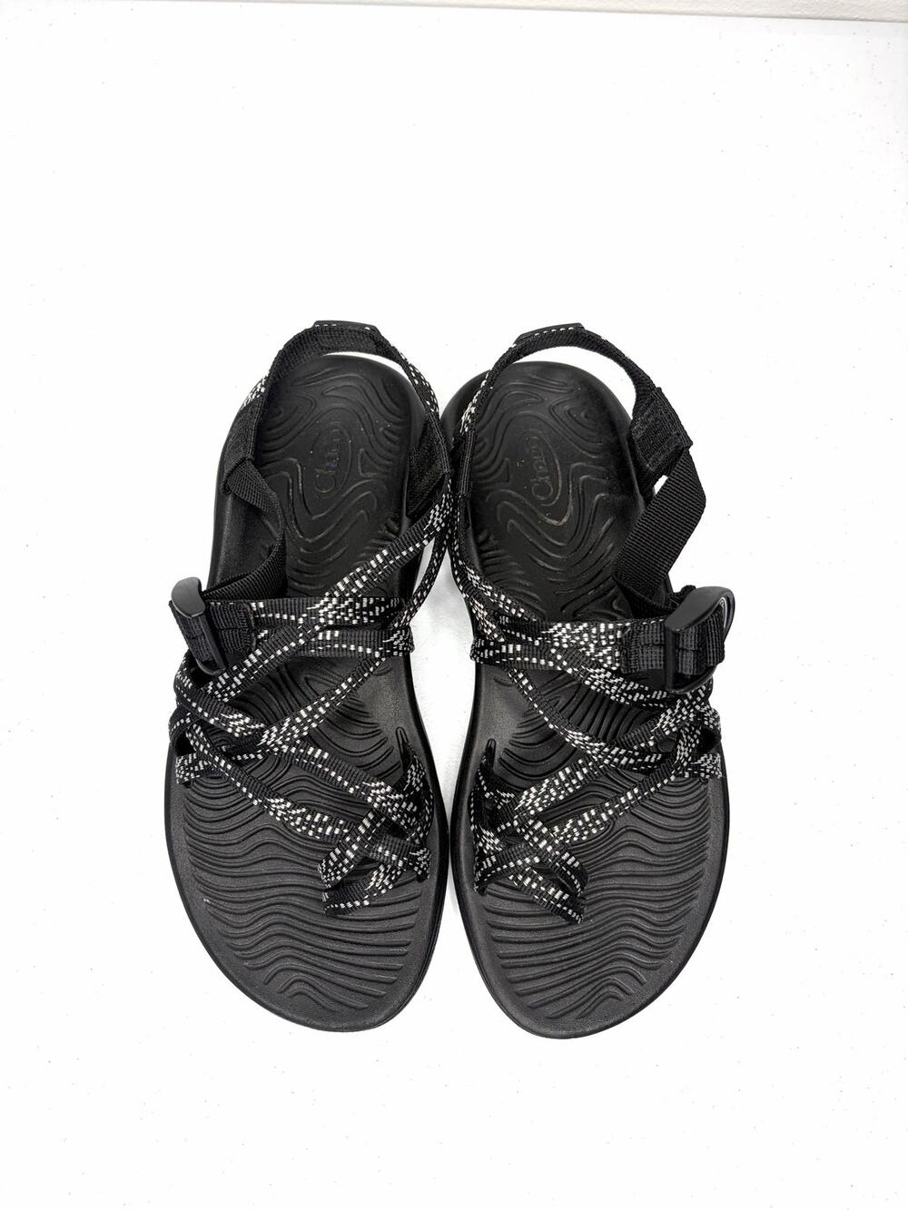 Chaco Women's Z/Volv X2 Sandals Sz 8 Black White Dash Hiking Outdoors Comfort